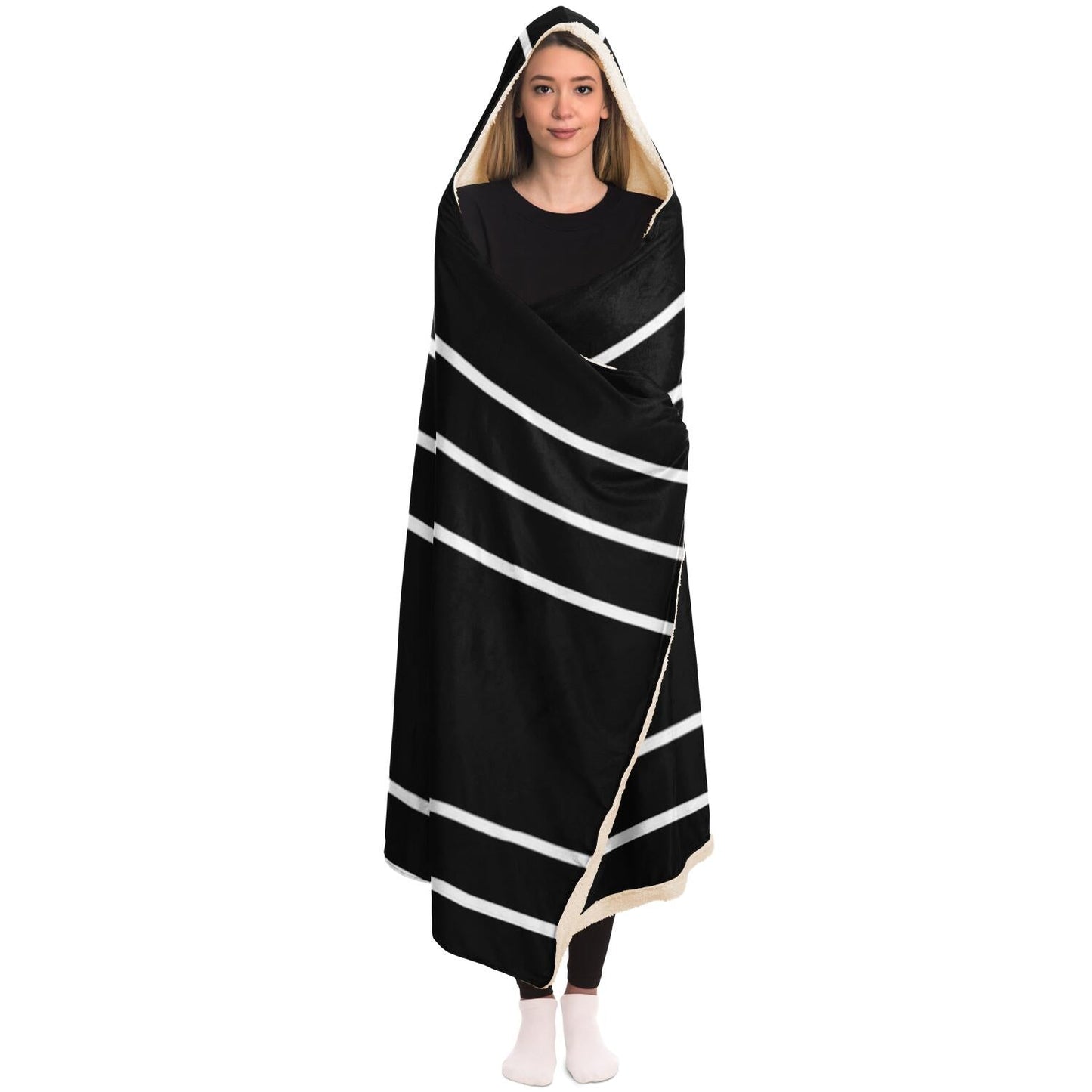 Simple Lines Pattern Poster Hooded Blanket