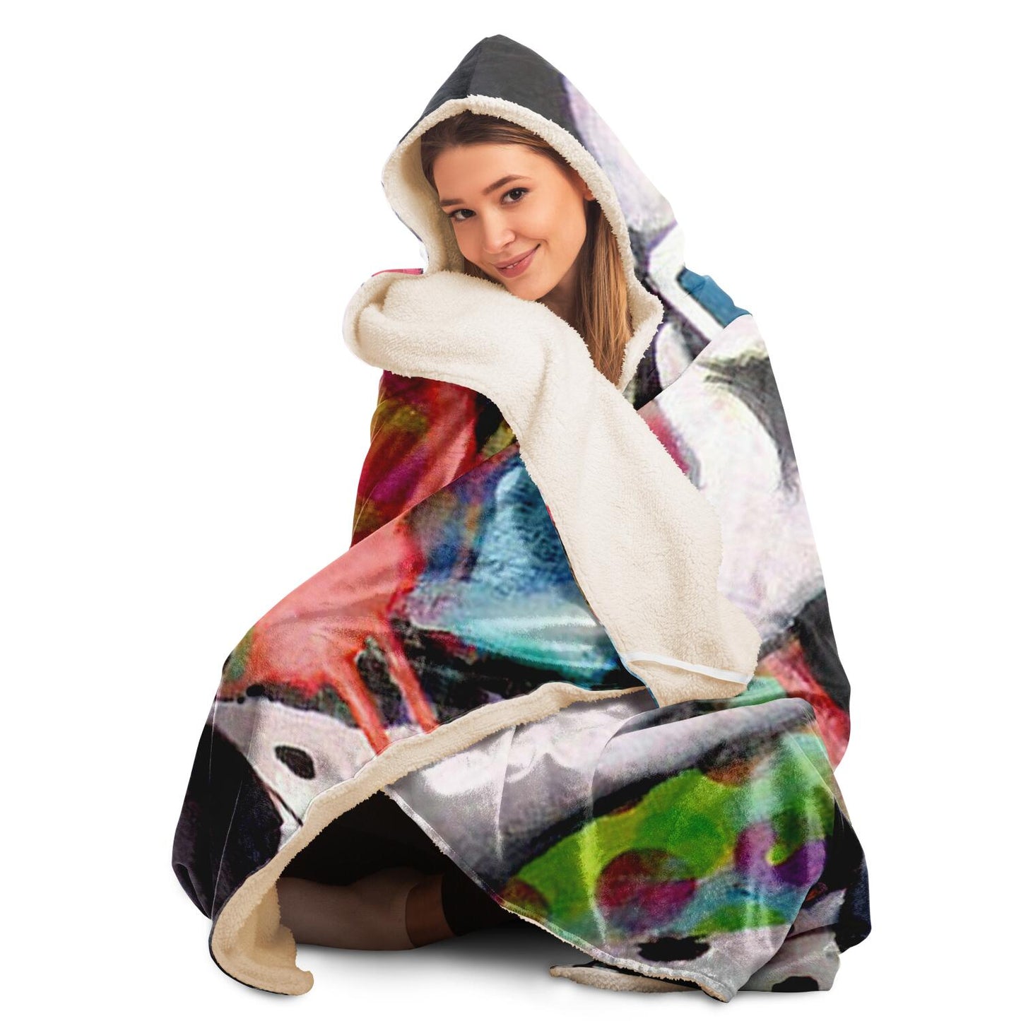 Distorted Perception Hooded Blanket