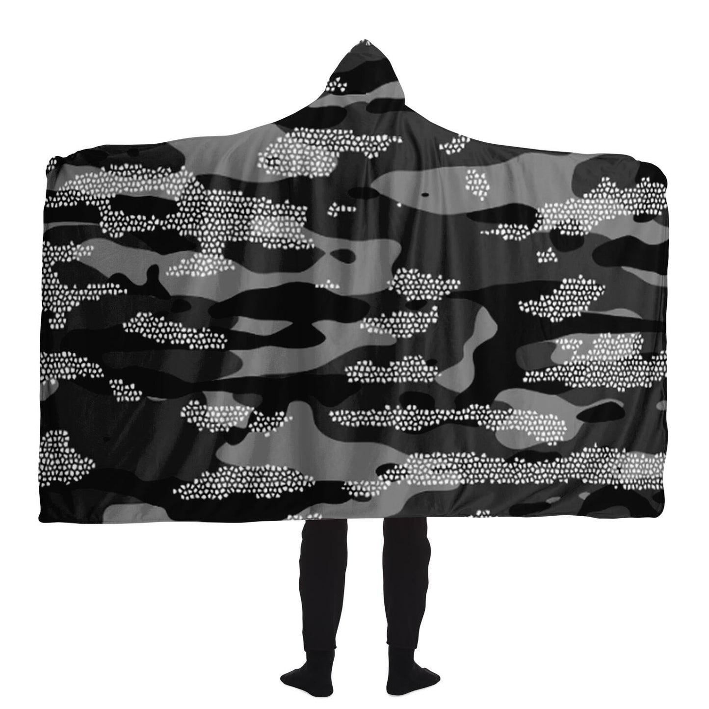 Snow Camouflage Pattern Mosaic Style Plakat Hooded Blanket