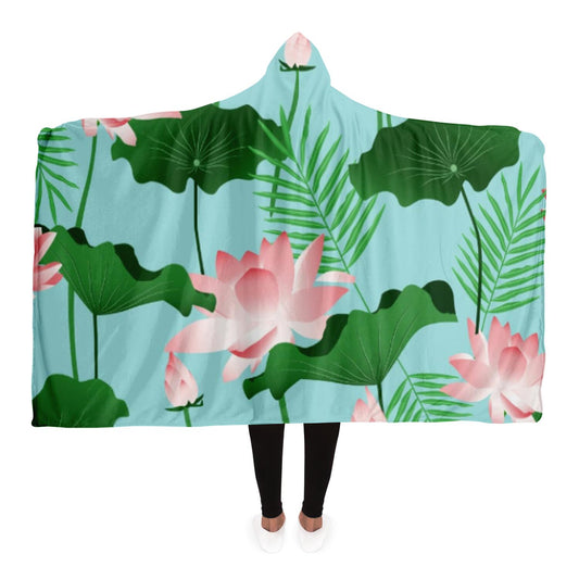 Lotus Love II Poster Hooded Blanket