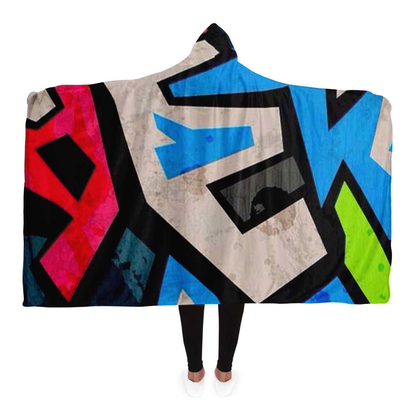 Abstract Pattren Hooded Blanket