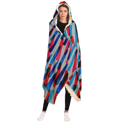 Abstract Pattren Hooded Blanket