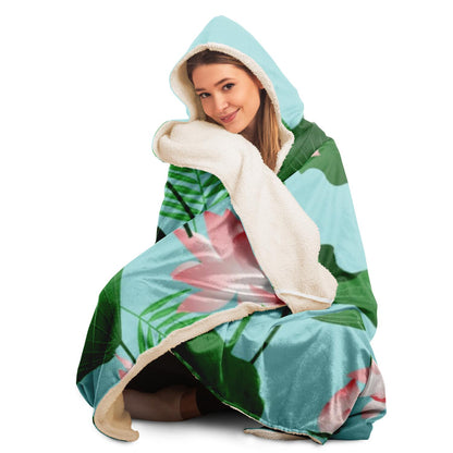 Lotus Love II Poster Hooded Blanket