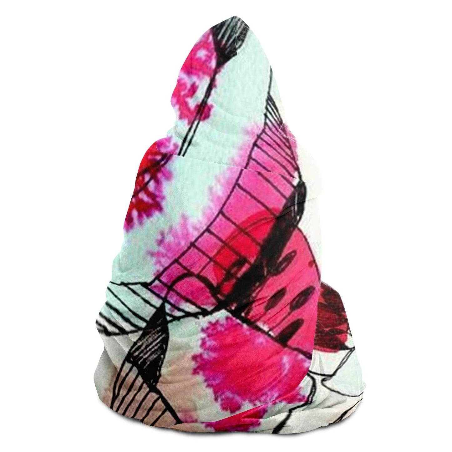 Abstract Pattren Hooded Blanket