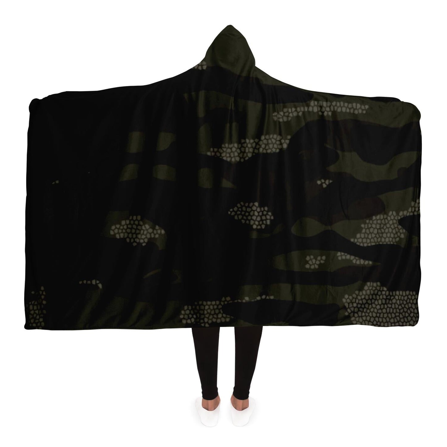 Dark Camouflage Pattern Mosaic Style Plakat Hooded Blanket