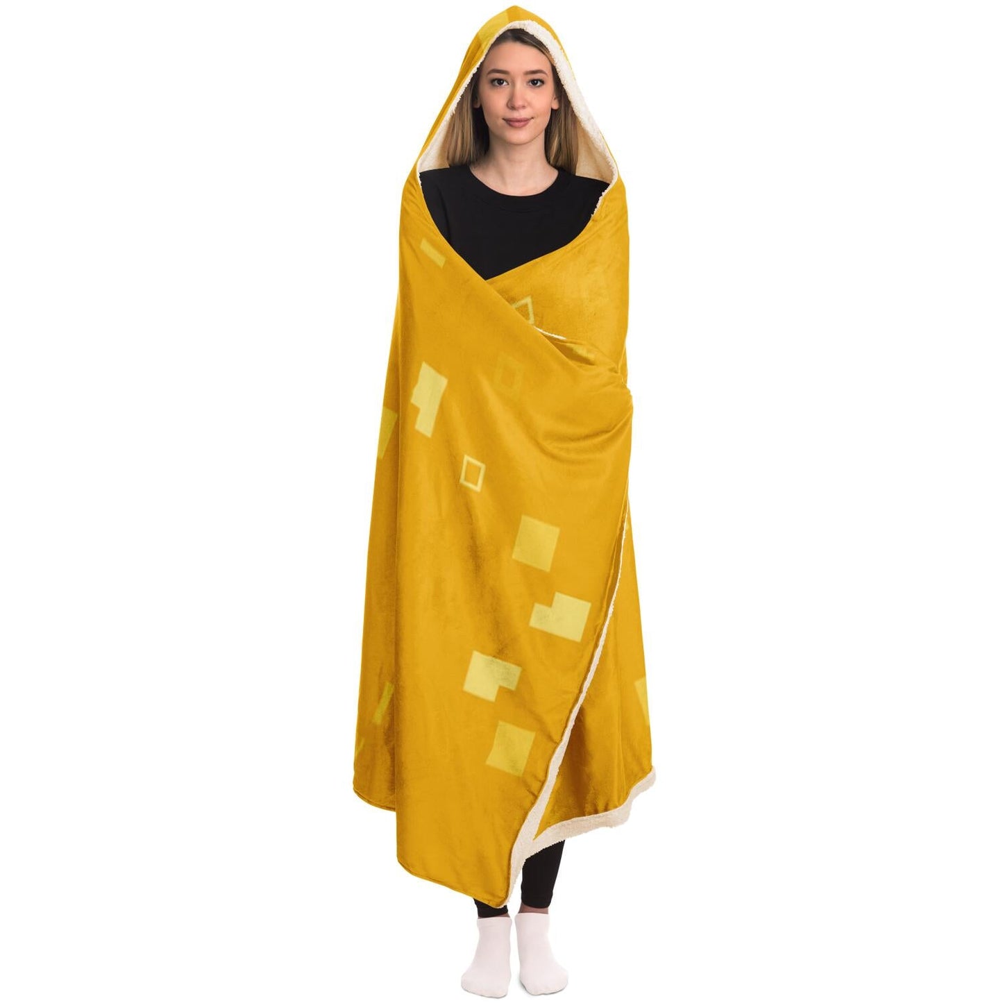 Simple Geometric Pattern Hooded Blanket