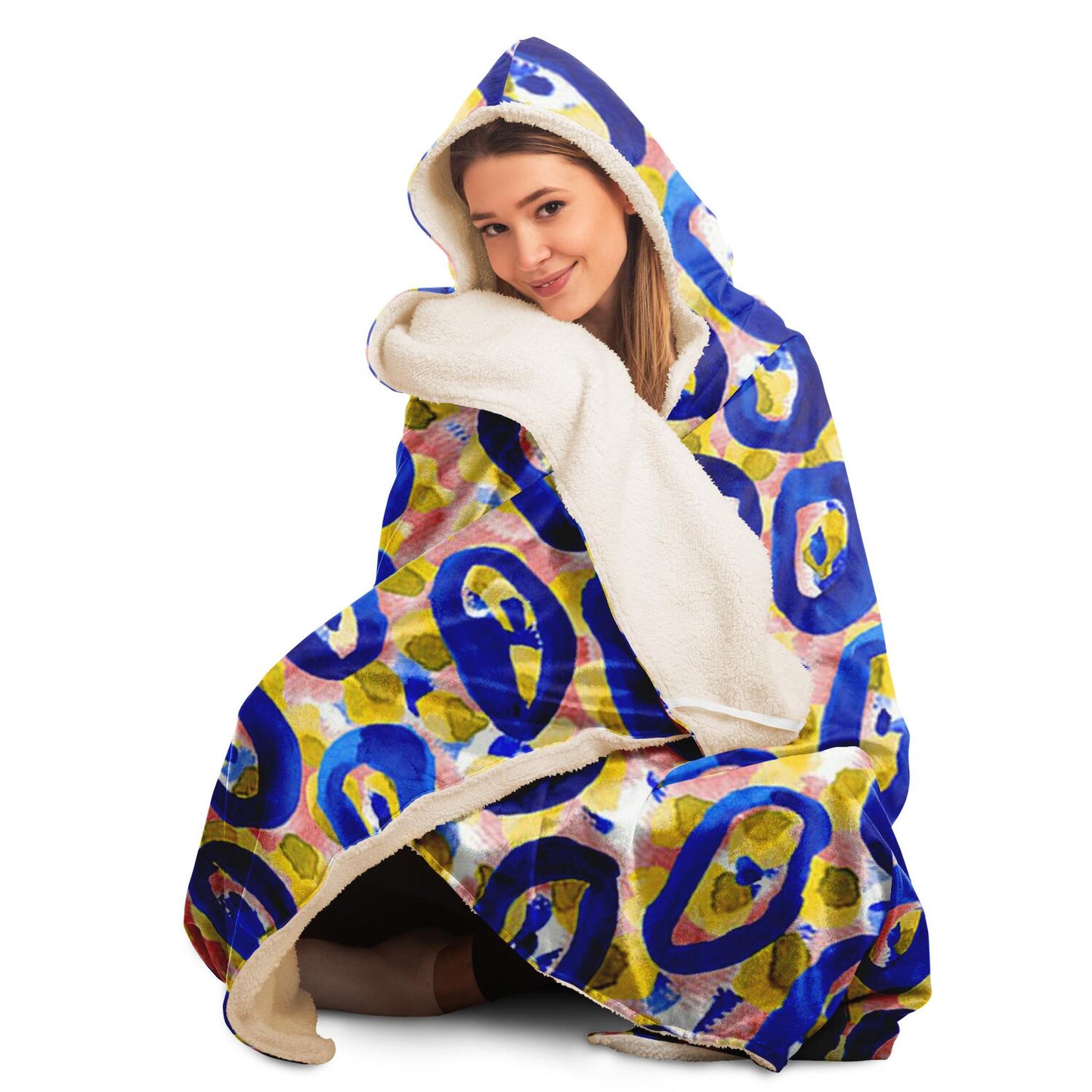 Abstract Pattren Hooded Blanket