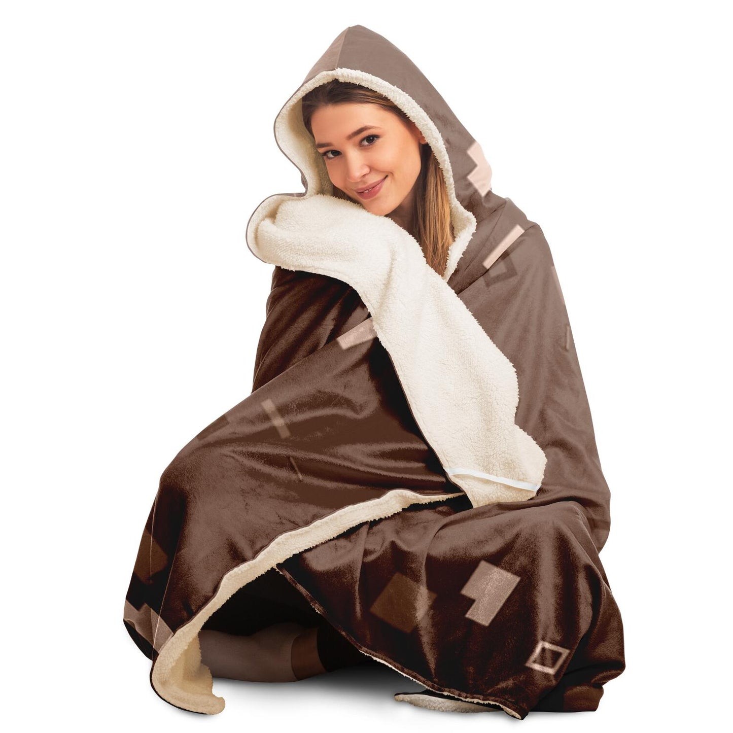 Simple Geometric Pattern Hooded Blanket