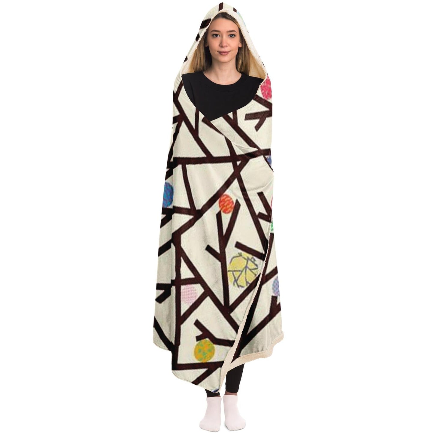 Abstract Pattren Hooded Blanket