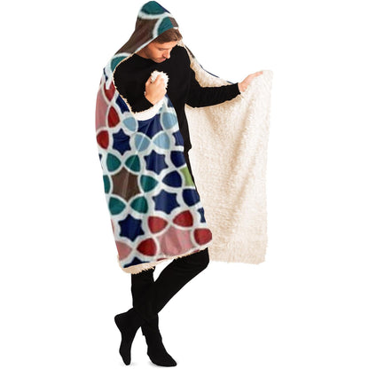 Abstract Pattren Hooded Blanket