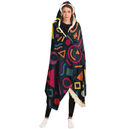 Abstract Pattren Hooded Blanket