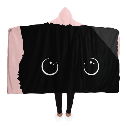 Black Cat Hooded Blanket