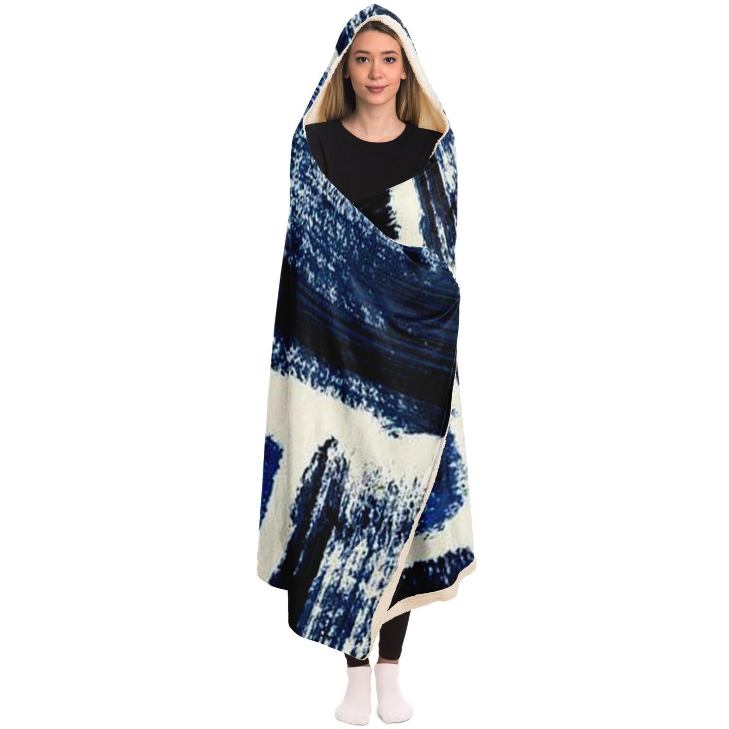 Abstract Pattren Hooded Blanket