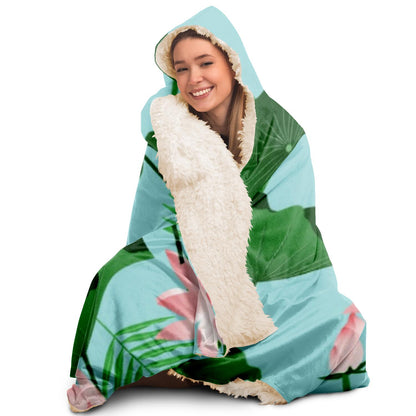 Lotus Love II Poster Hooded Blanket