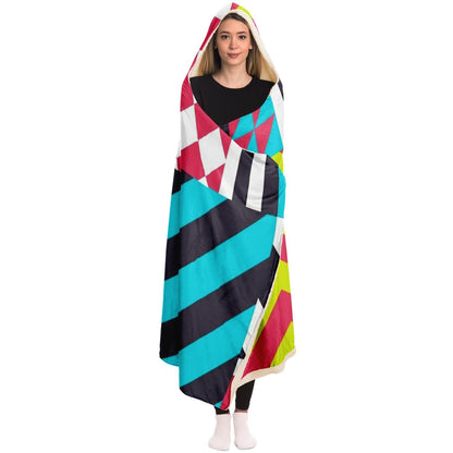 Colorful Pattern Hooded Blanket