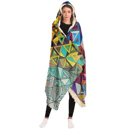 Abstract Pattren Hooded Blanket