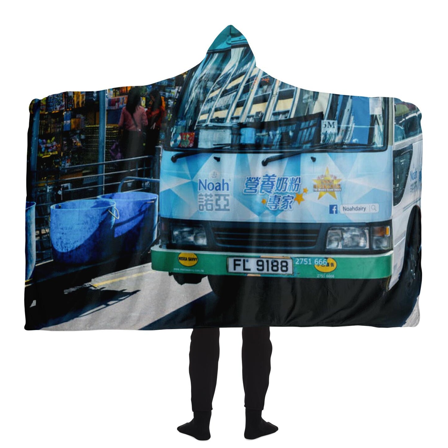 HONG KONG SIGNS Hooded Blanket