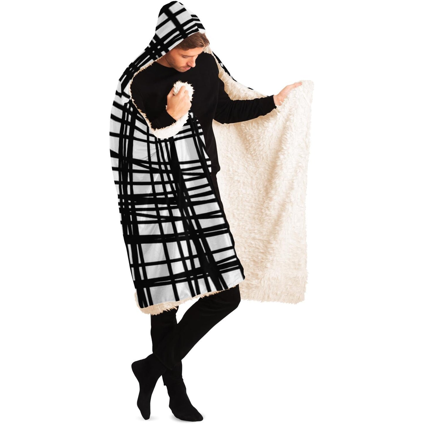 Abstract Pattren Hooded Blanket