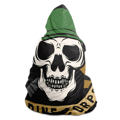 USMC Skull Mascots Vector Hooded Blanket