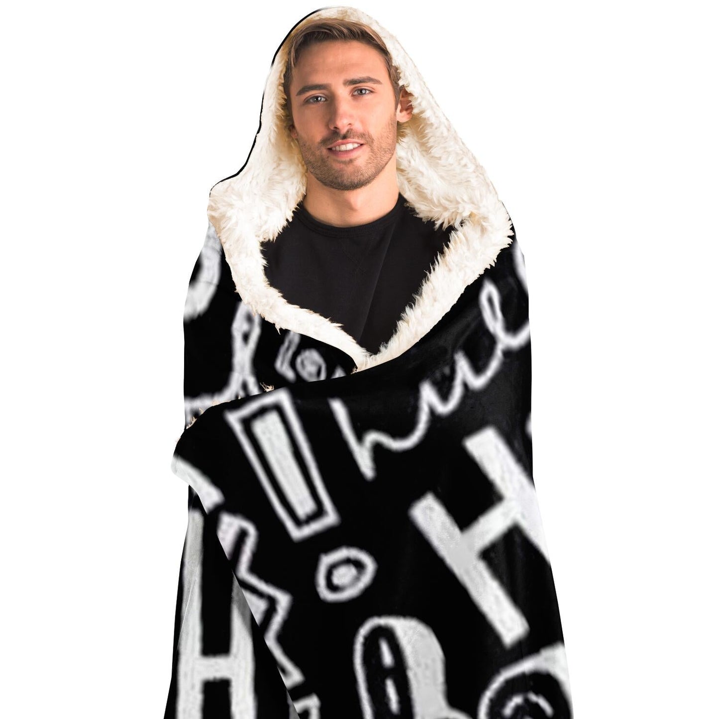 Abstract Pattren Hooded Blanket