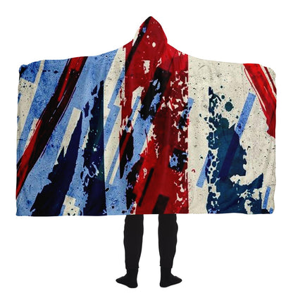 Abstract Pattren Hooded Blanket