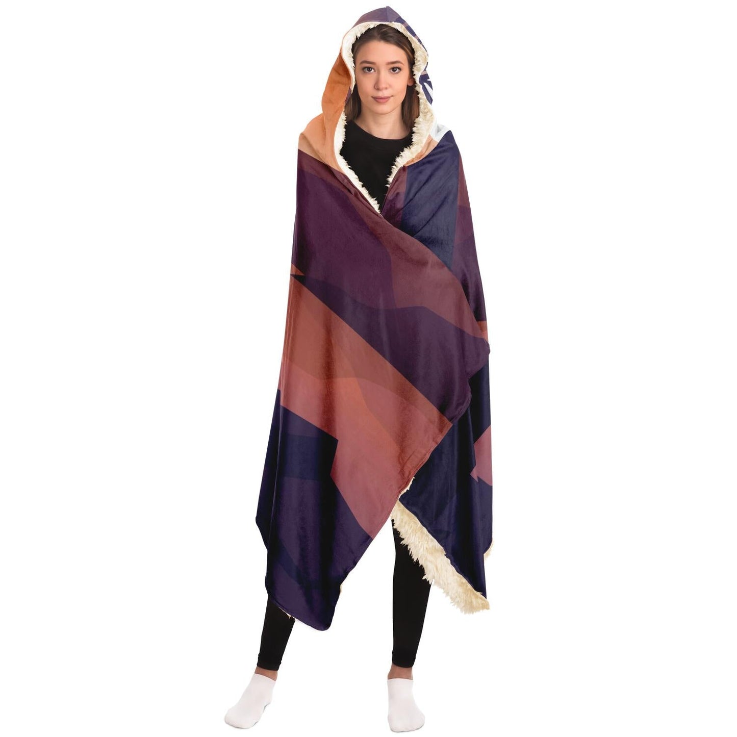 Mountain Landscape First Person Hooded Blanket