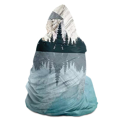 Mountain Sonnet Moonlit Stanza Hooded Blanket