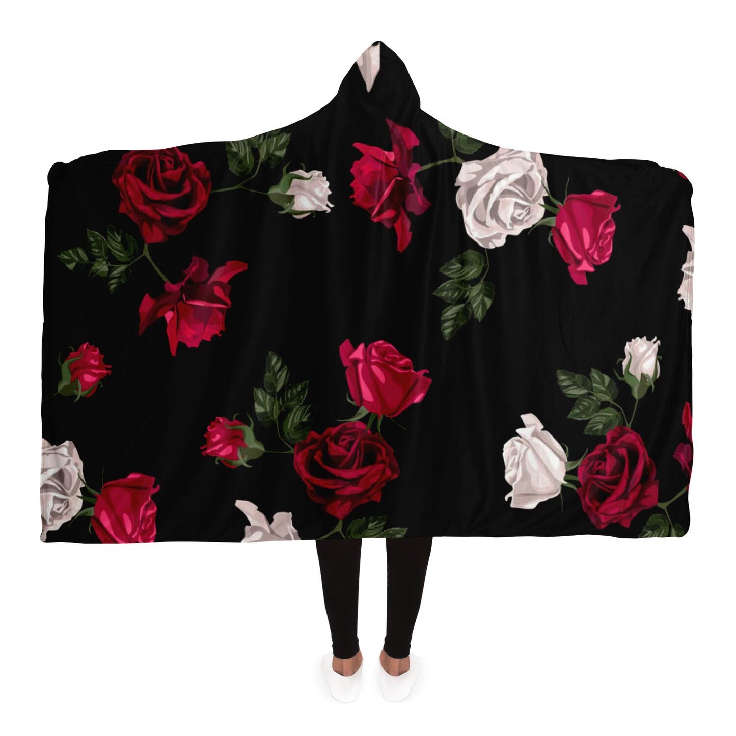 Dark Rose Hooded Blanket