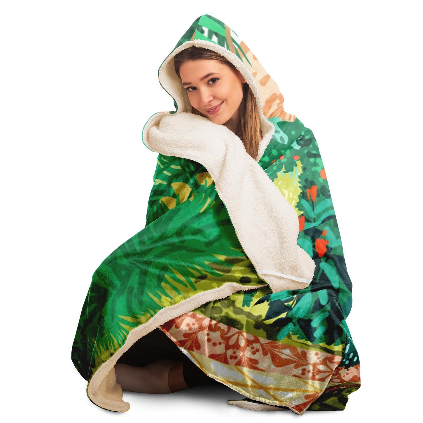 The House with the Green Door Hooded Blanket