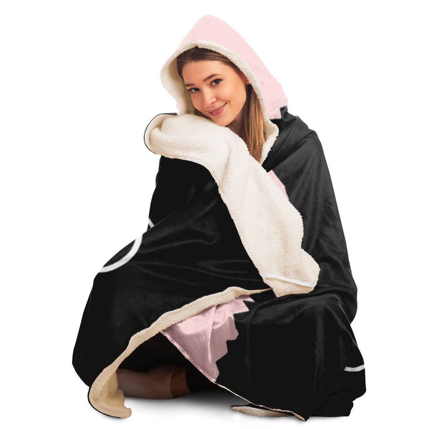 Black Cat Hooded Blanket