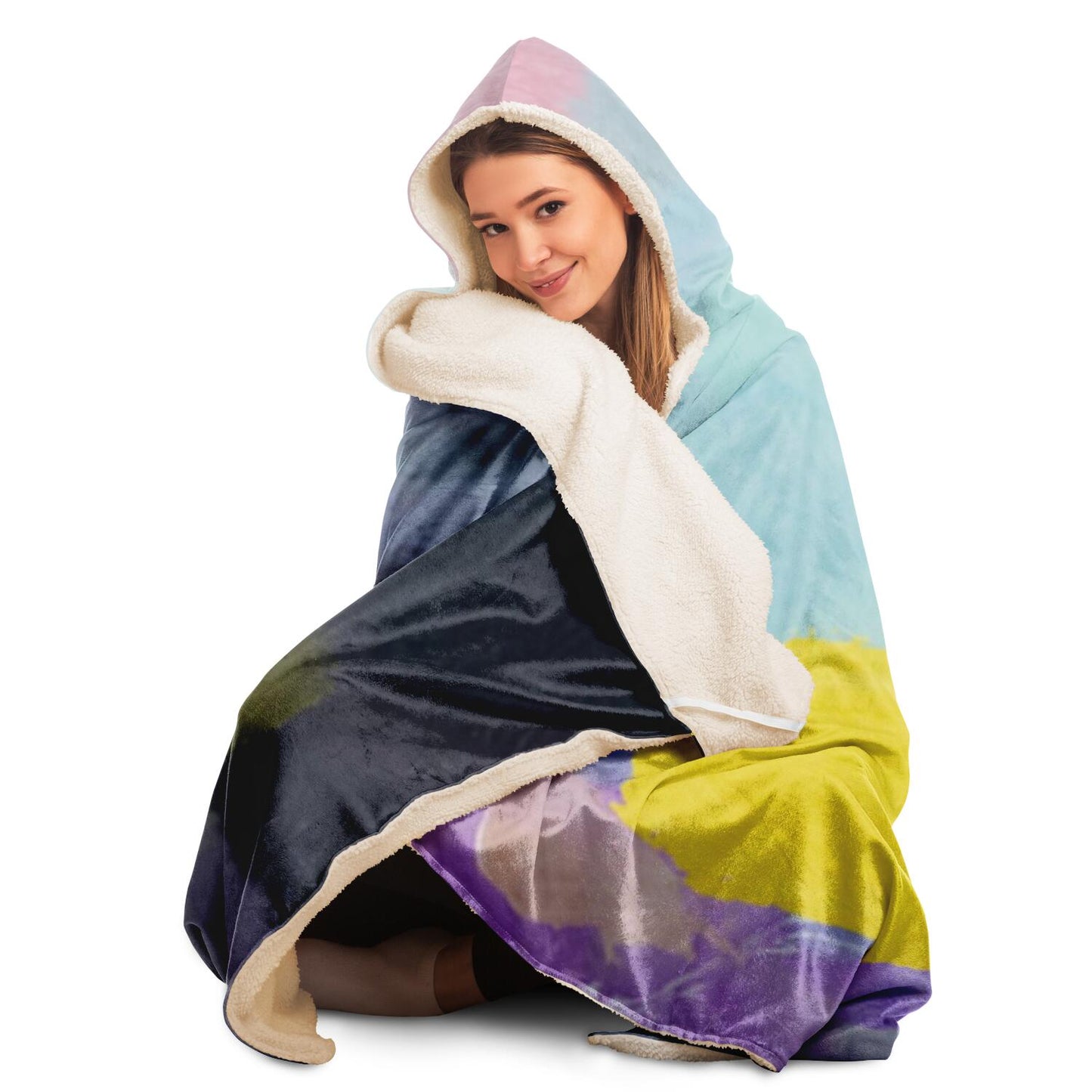 Brush painting texture abstract Hooded Blanket