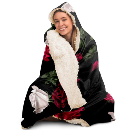 Dark Rose Hooded Blanket