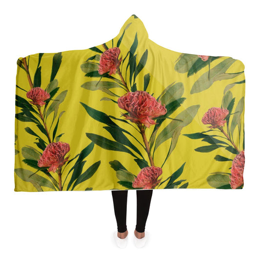 Vintage Flowers Hooded Blanket