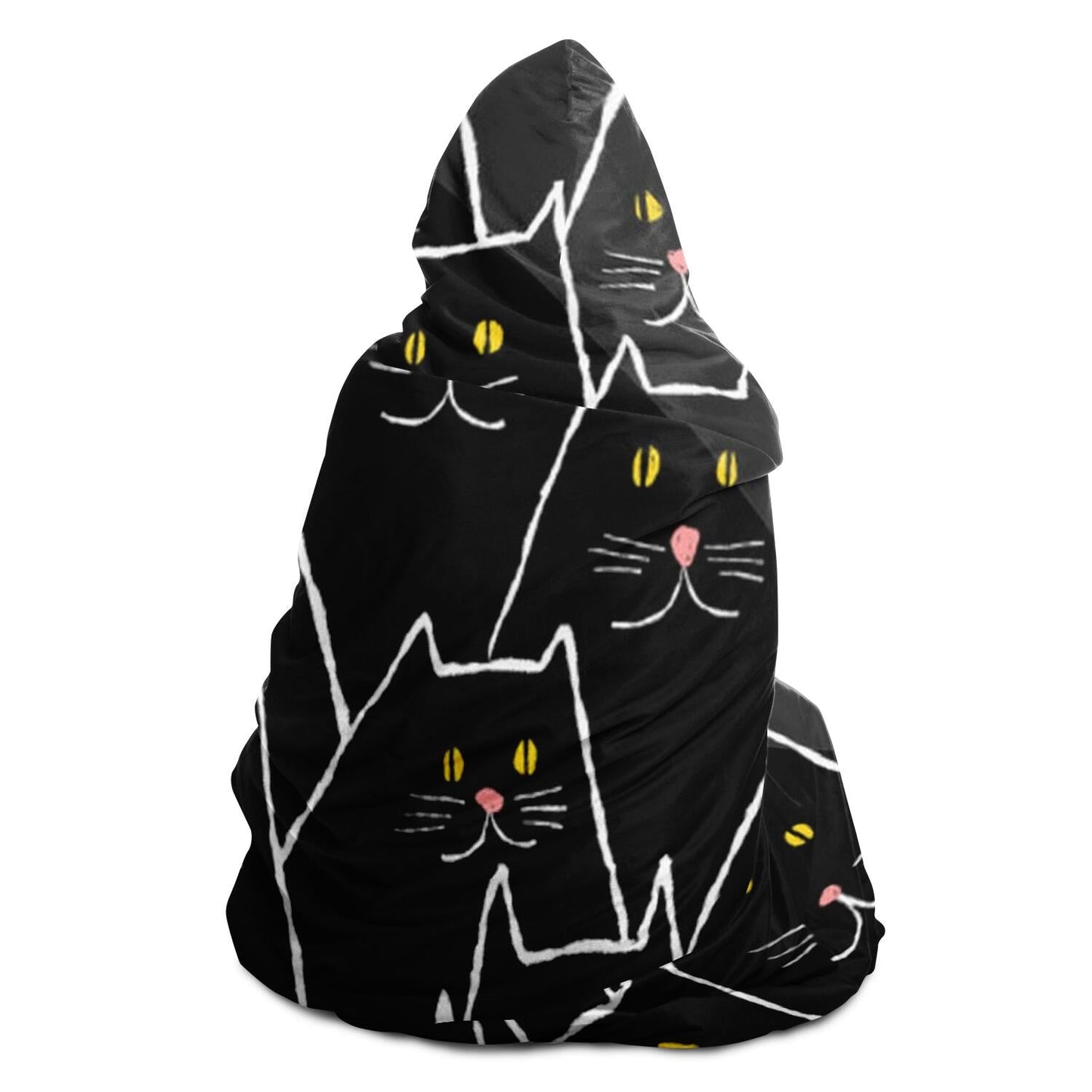 Cats Pattern Hooded Blanket