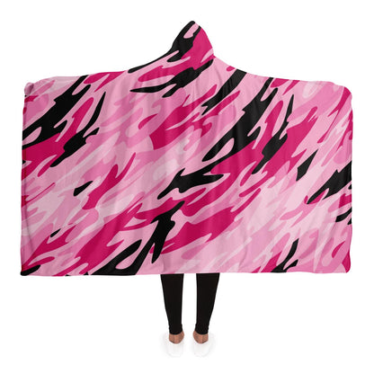 Pink-Camo Hooded Blanket