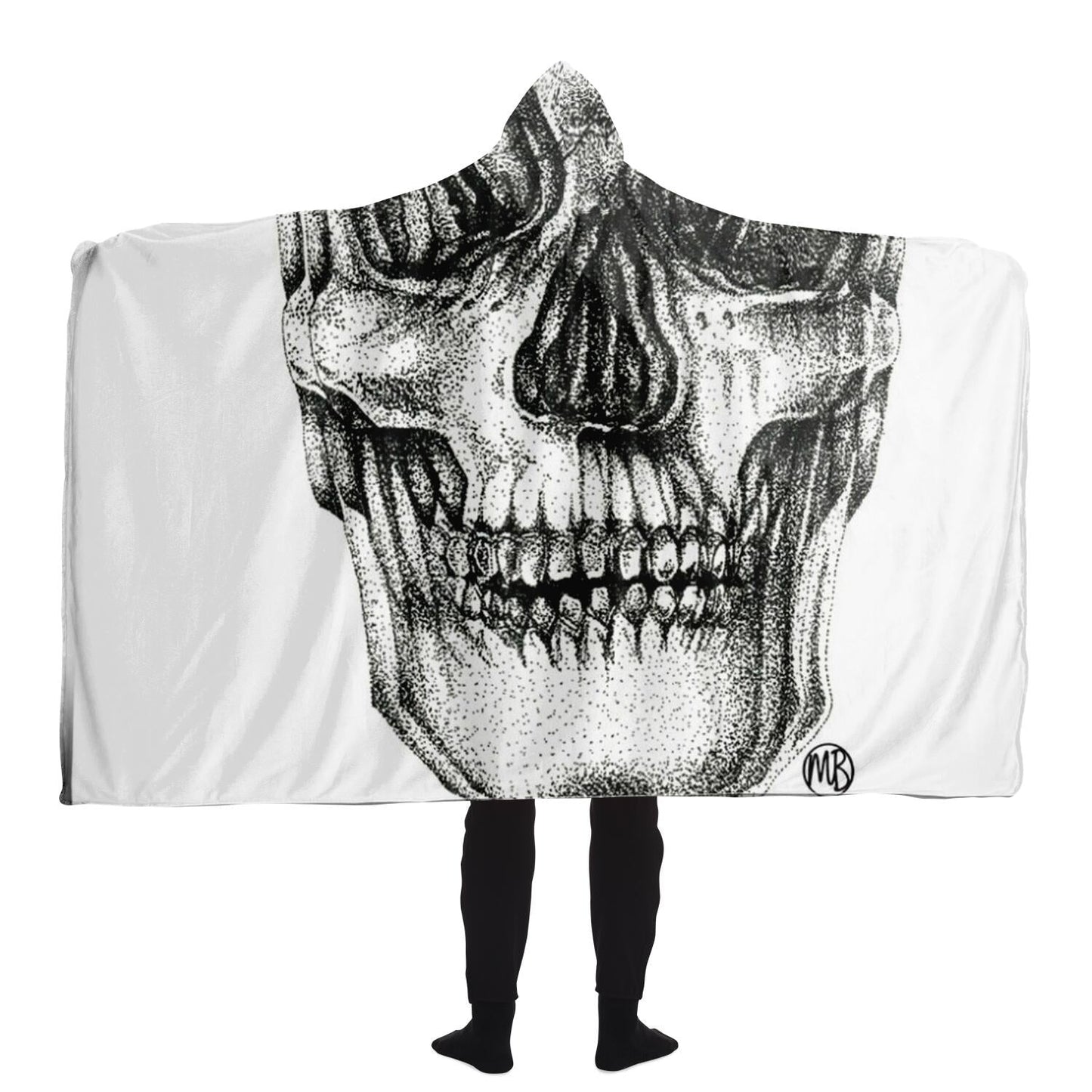 PointIlism Skull Hooded Blanket