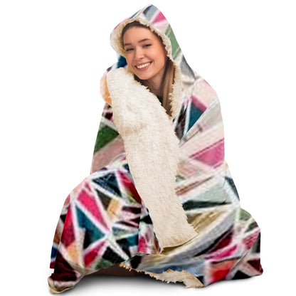 Abstract Pattren Hooded Blanket