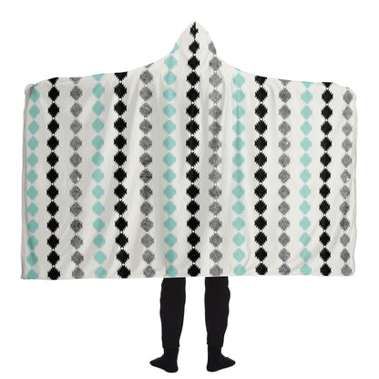 Tribal Boho Pattern Minimal Hooded Blanket