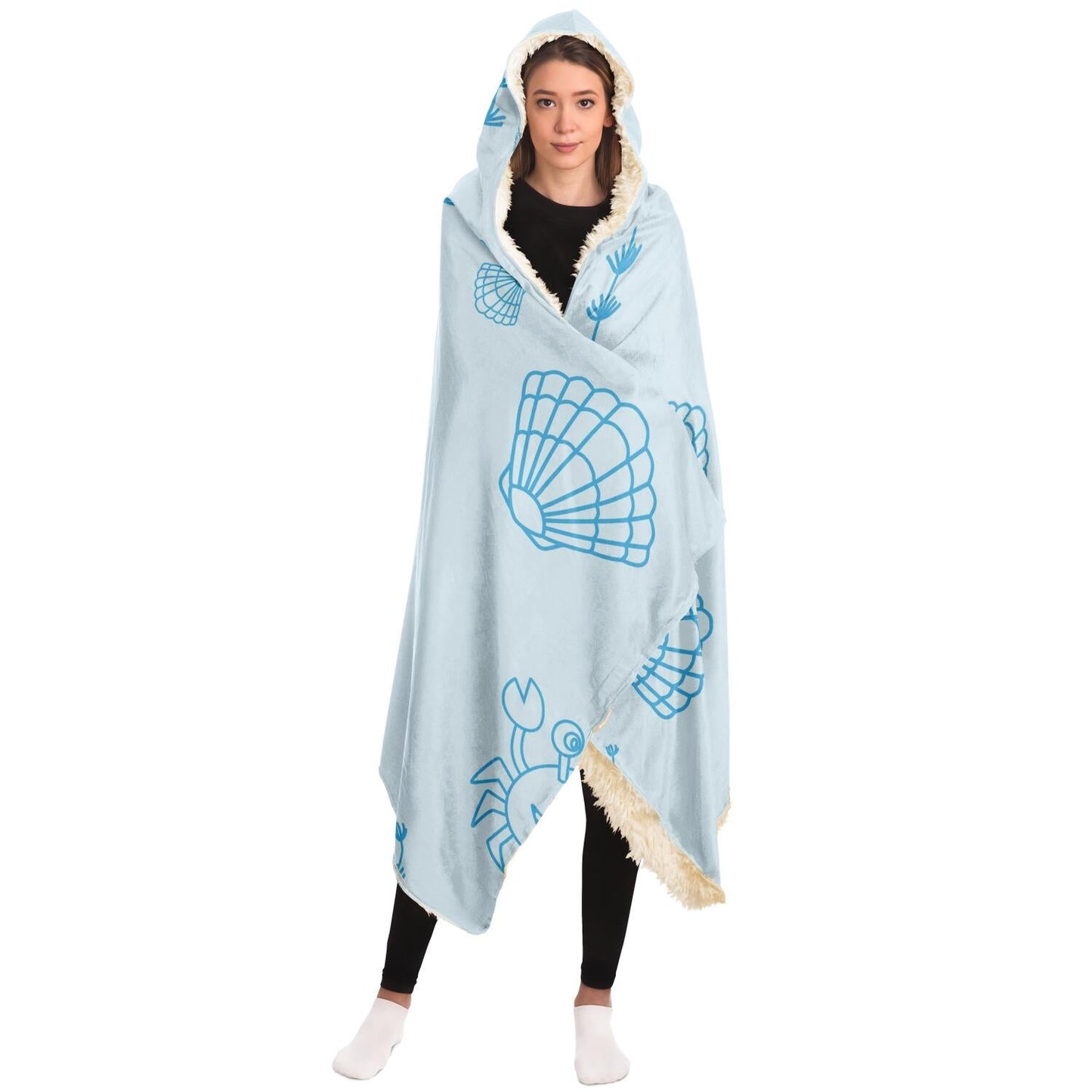 Underwater Pattern Hooded Blanket