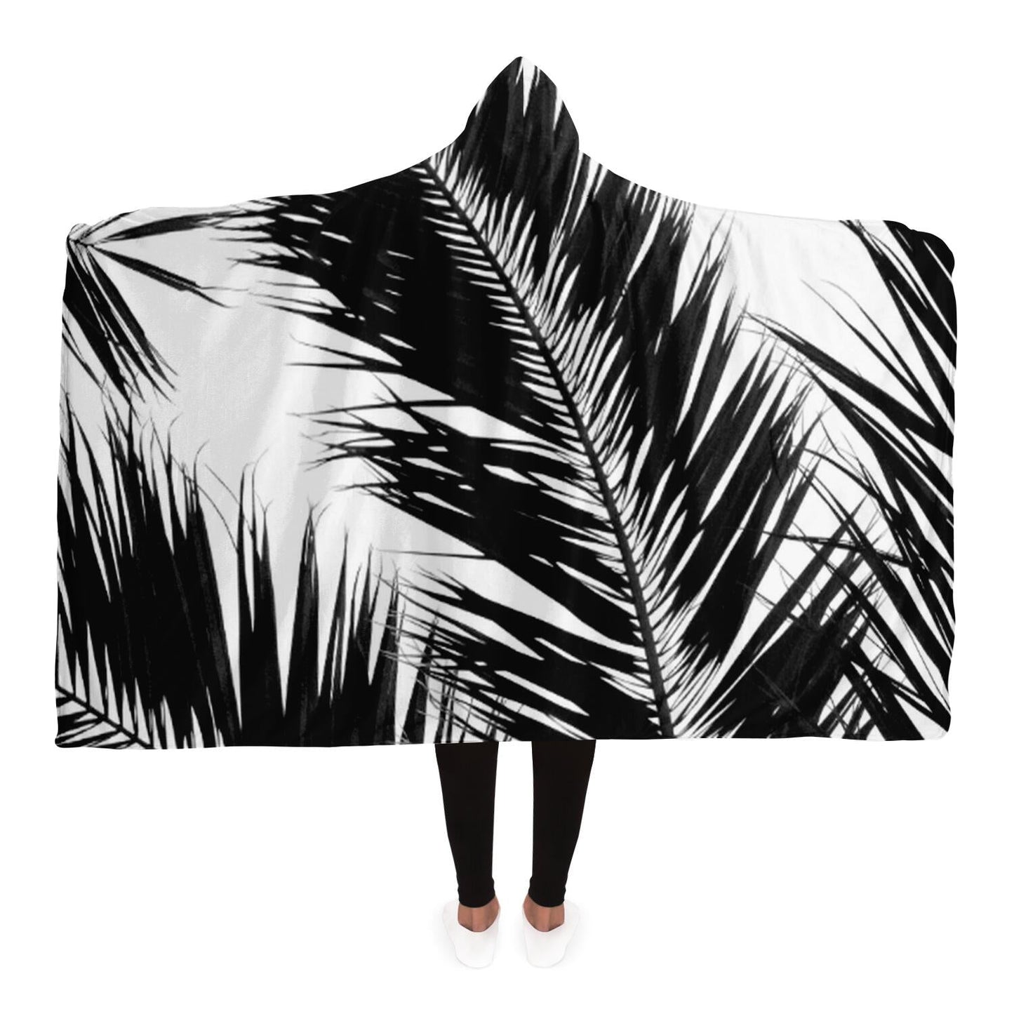 Bohemian Palms Jungle Pattern Hooded Blanket