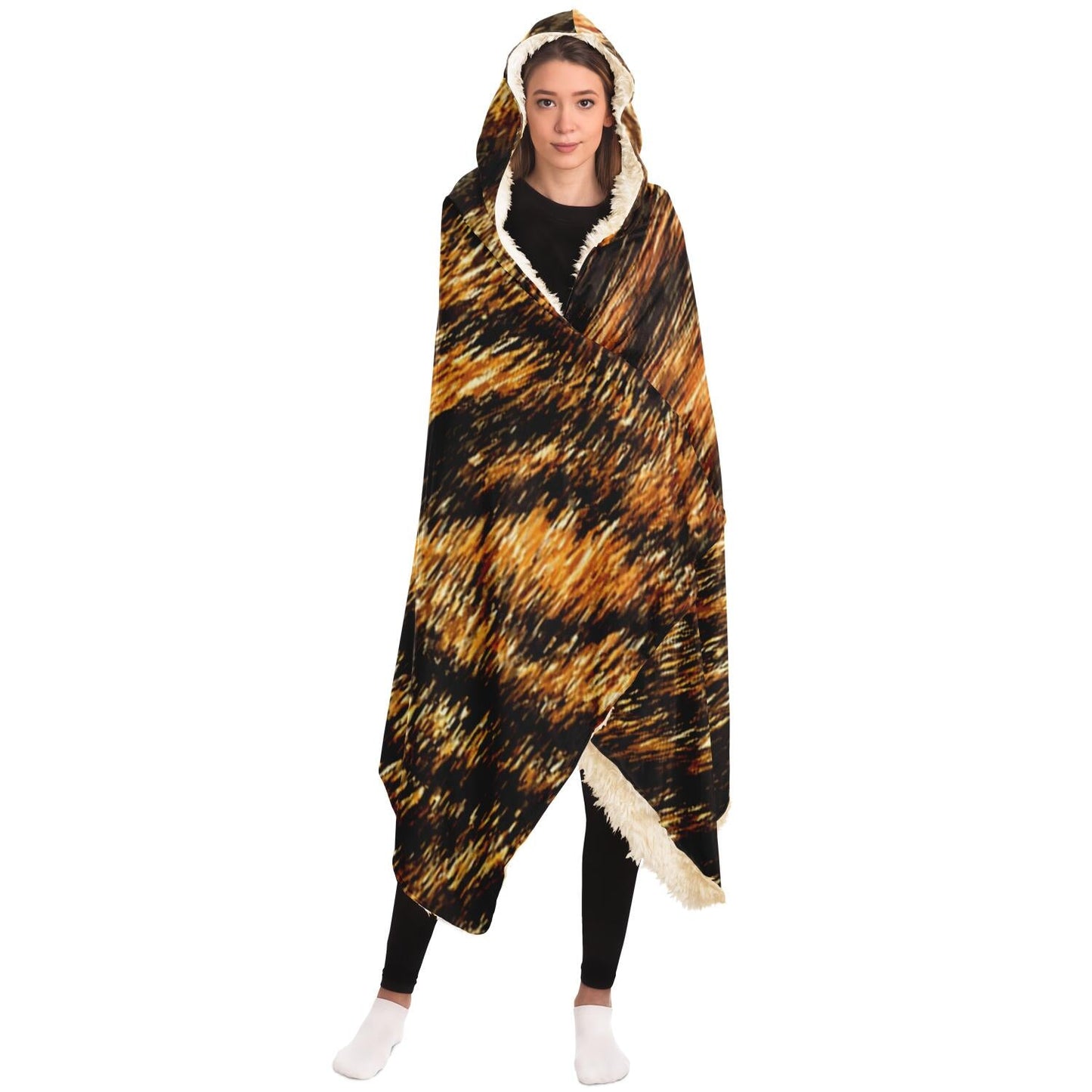 Leopard Pattern Hooded Blanket