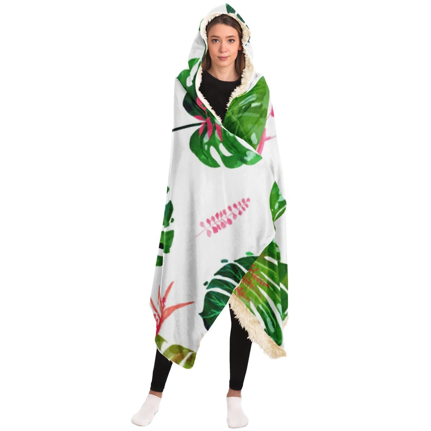 Monstera Love II Poster  Hooded Blanket