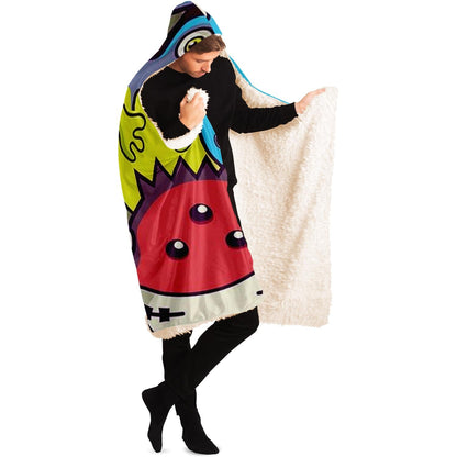 Abstract Pattren Hooded Blanket