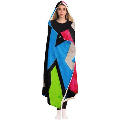 Abstract Pattren Hooded Blanket