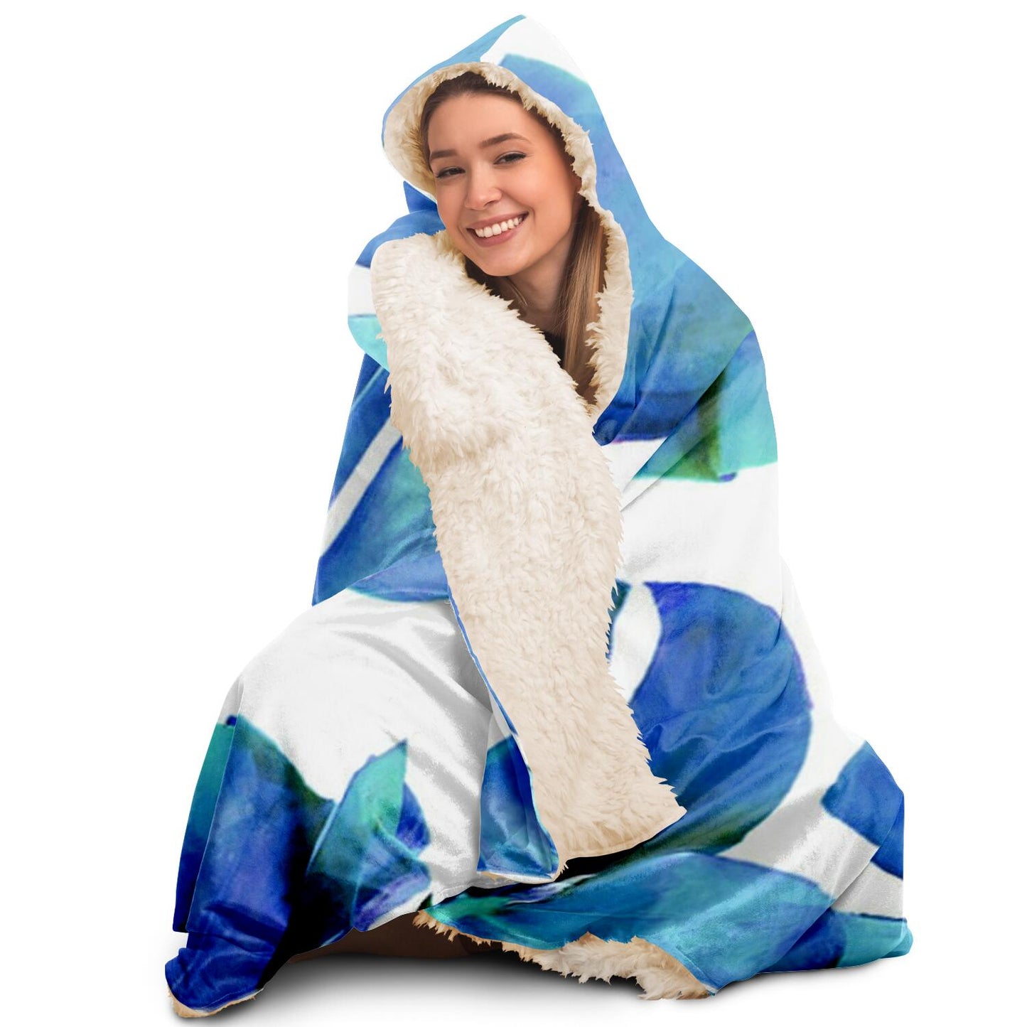 MONSTERA EXOTICA - AZURE Hooded Blanket