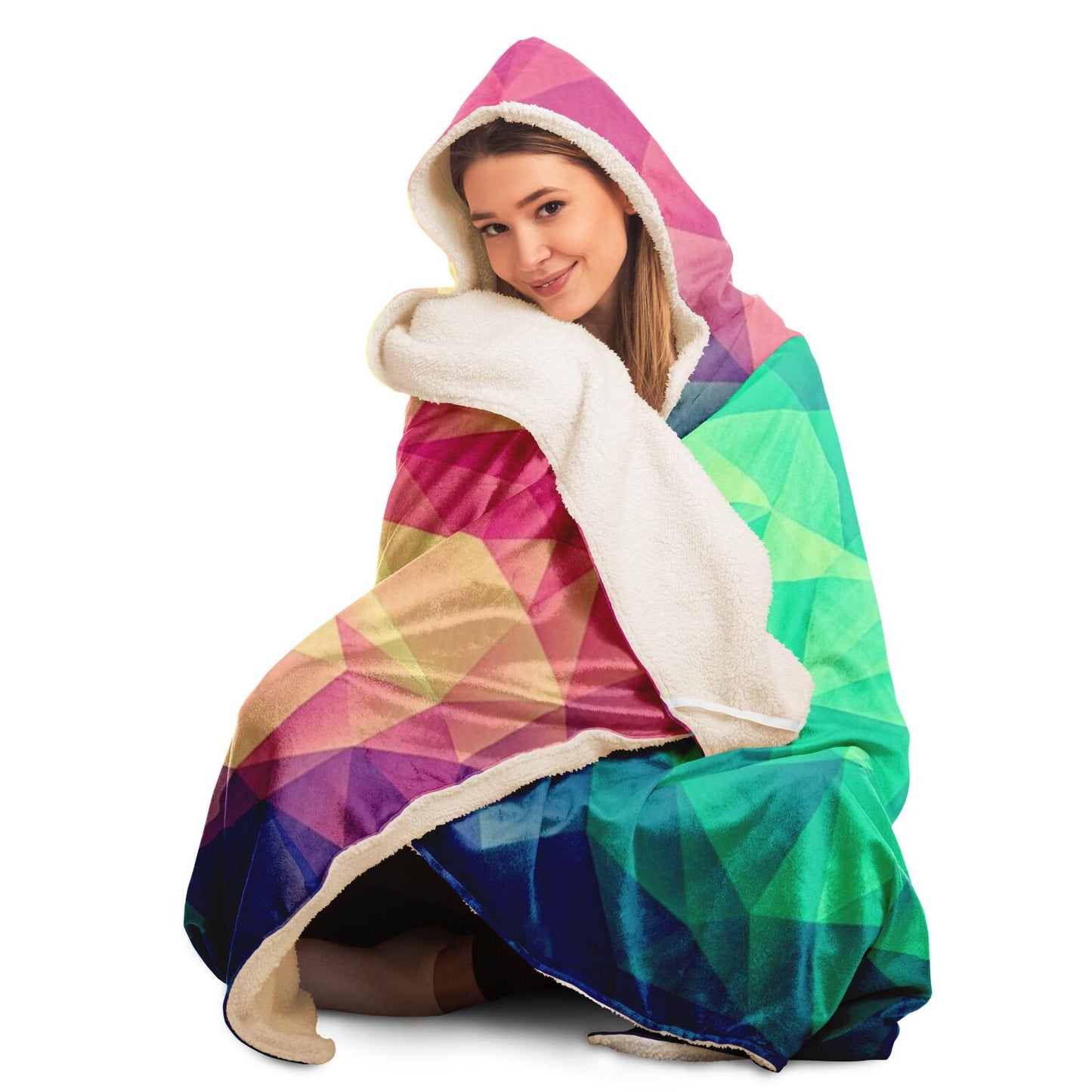 COLOR BOMB Pattern Hooded Blanket