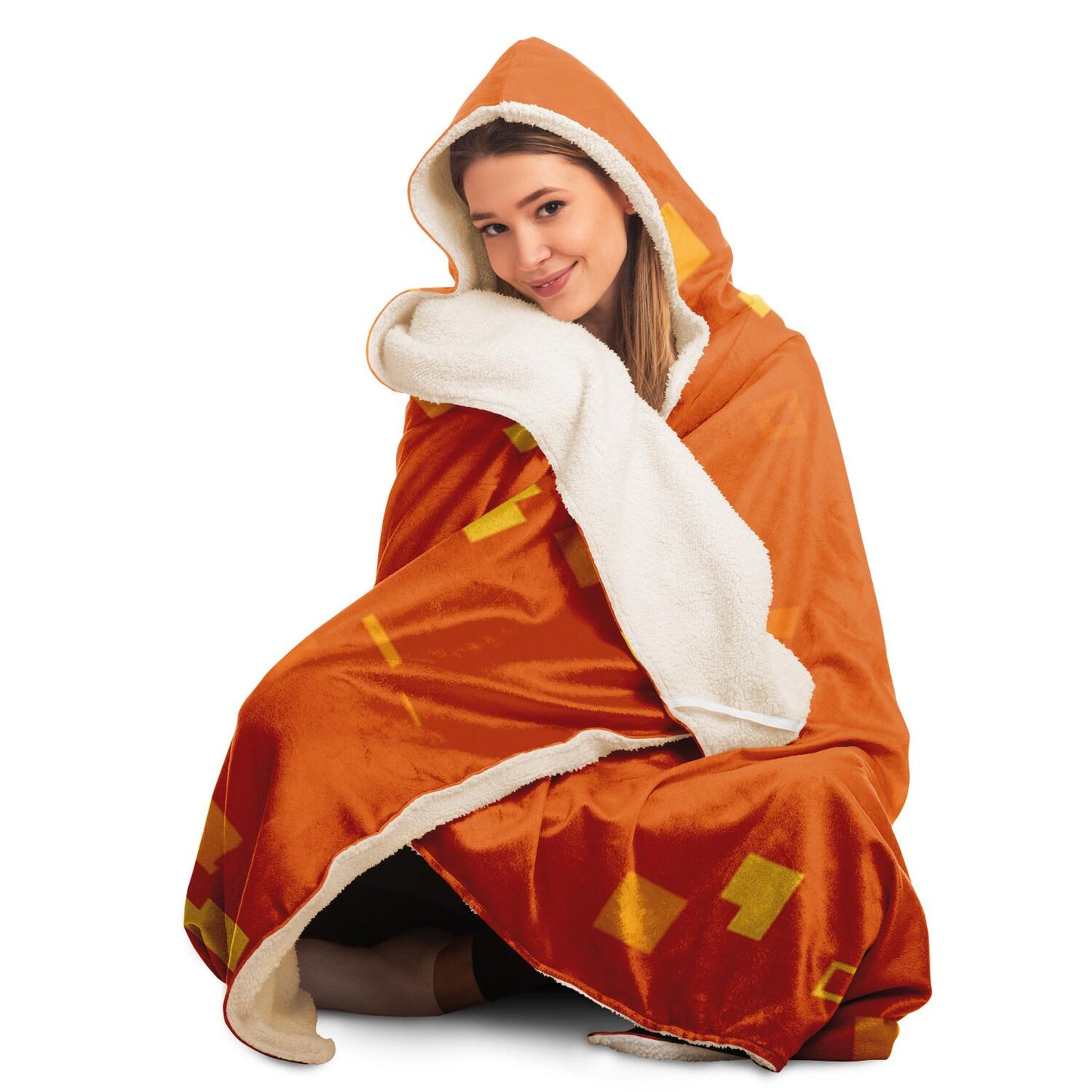 Simple Geometric Pattern Hooded Blanket