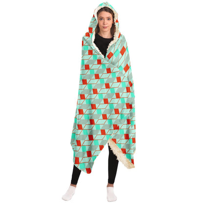 Abstract Pattren Hooded Blanket