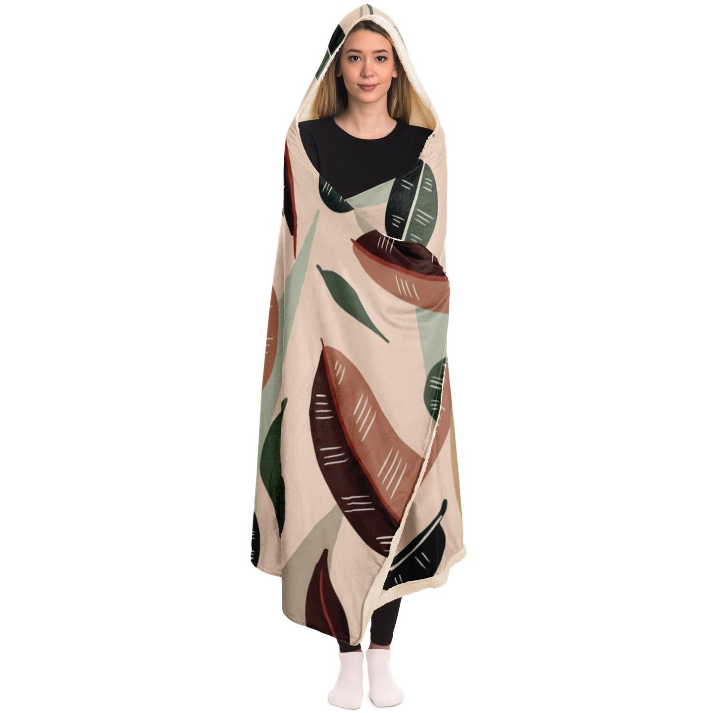 Botanical Leaves fall Hooded Blanket