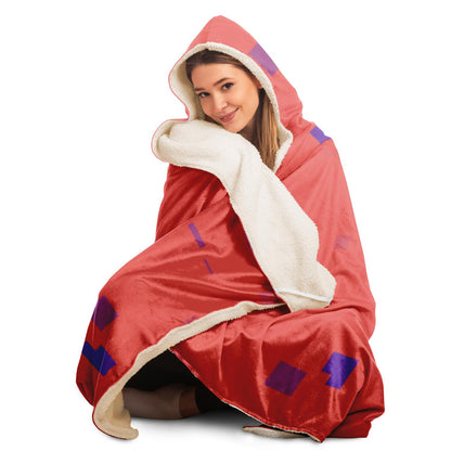 Simple Geometric Pattern Hooded Blanket